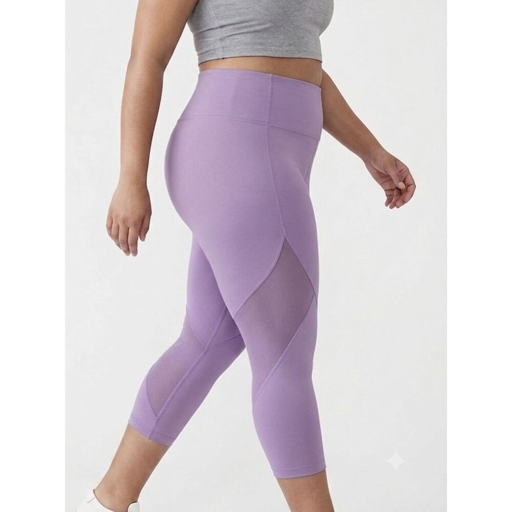 NWT Reebok Primo High Rise Skinny Capri Leggings Orchid Bloom Size L Large